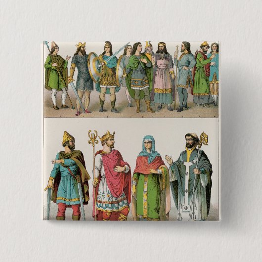 Anglo-Saxon Dress Vierkante Button 5,1 Cm (Voorkant)