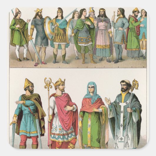 Anglo-Saxon Dress Vierkante Sticker (Voorkant)