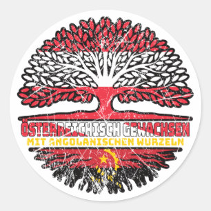 Angola Angolanisch Österreichisch Österreich Baum Ronde Sticker