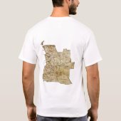 Angola Drapeau + Carte + Texte T-shirt (Dos)