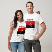 Angola Drapeau + Carte + Texte T-shirt (Unisexe)