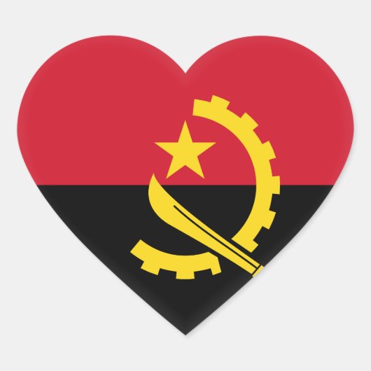 Angola Flag Hart Sticker (Voorkant)
