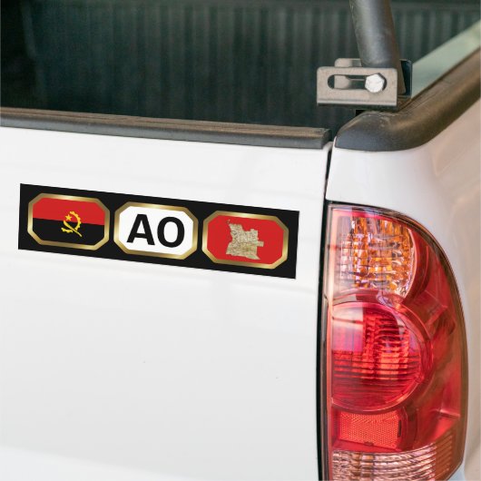 Angola Flag Map Code Bumper Sticker (Sur camion)