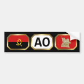 Angola Flag Map Code Bumper Sticker (Devant)