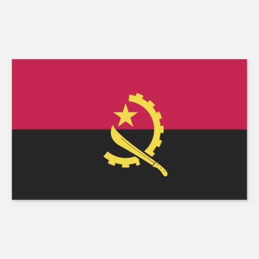 Angola Flag Rechthoekige Sticker (Voorkant)
