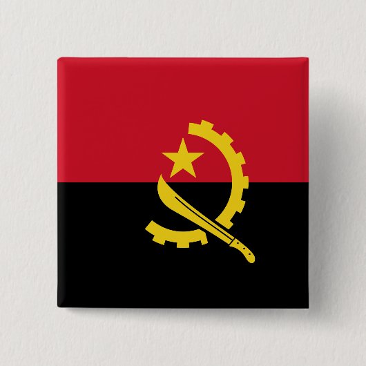 Angola Flag Vierkante Button 5,1 Cm (Voorkant)