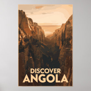 Angola Lubango Reizen Kunst Vintage Poster