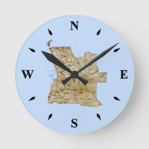 Angola Map Clock Ronde Klok