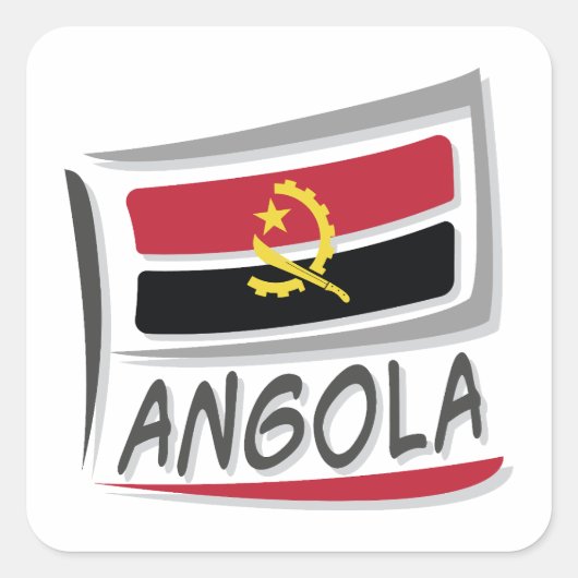 Angola Pride X Vlag Vierkante Sticker (Voorkant)