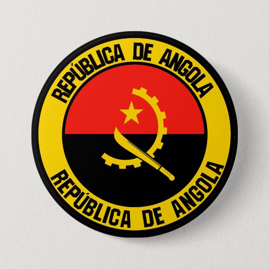 Angola Round Emblem Ronde Button 7,6 Cm (Voorkant)
