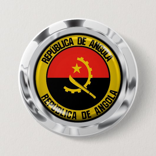 Angola Round Emblem Ronde Button 7,6 Cm (Voorkant)