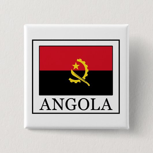 Angola Vierkante Button 5,1 Cm (Voorkant)