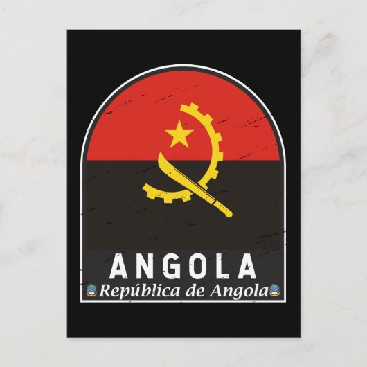 Angola vlag Emblem  Briefkaart (Voorkant)