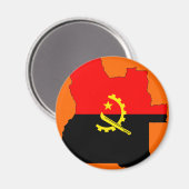 Angola vlag kaart magneet (Voorkant / Achterkant)