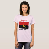 Angola Vlag + Kaart + Tekst T-shirt (Voorkant volledig)
