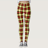 Angola vlag kleuren geruit buffel patroon leggings (Voorkant)