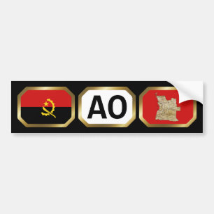 Angolese Vlag Landkaart Code Bumpersticker