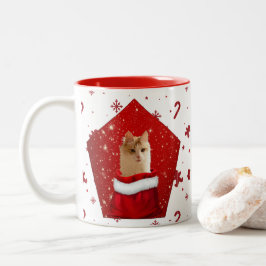 Angora Cat Kerstmis Tweekleurige Koffiemok