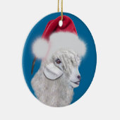 Angora Chèvre Santa Hat Ornement de Noël (Droite)