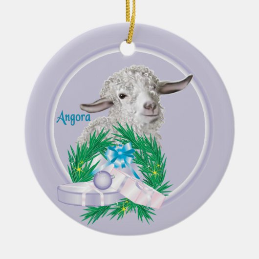 Angora Goat Wreath Holiday Ornament (Voorkant)