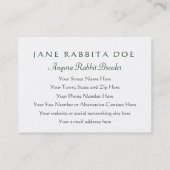 Angora Rabbit Breeder, Pet Store - Two Sided Visitekaartje (Achterkant)