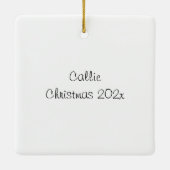 Angora White Cat Citrus Fruit Label Keramisch Ornament (Achterkant)