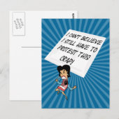 Angry-activist met protestbord briefkaart (Voorkant / Achterkant)