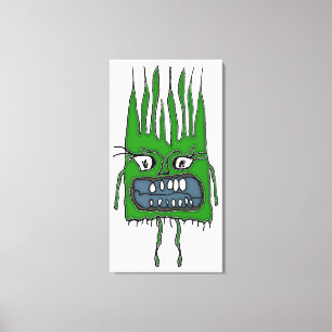 Angry Baby Vampire Grappig Enge Tekening Canvas Afdruk