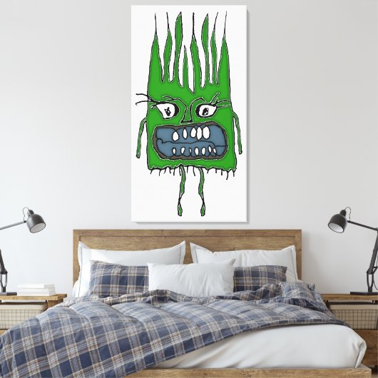 Angry Baby Vampire Grappig Enge Tekening Canvas Afdruk (Insitu (Slaapkamer))