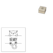 Angry Bad Tempered Cat Custom Name 1x1 Rubberstempel (Gestempeld)