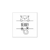 Angry Bad Tempered Cat Custom Name 1x1 Rubberstempel (Afrduk)