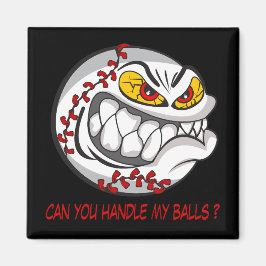 Angry Baseball Black Magneet