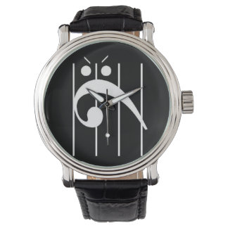 Angry Bass Clef Watch ZWART, verdomd ZWART! Horloge