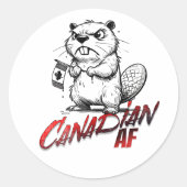 Angry Beaver Canadian AF Sticker (Voorkant)