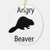Angry beaver keramisch ornament (Links)