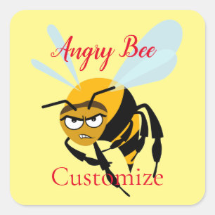 Angry Bee Thunder_Cove Vierkante Sticker