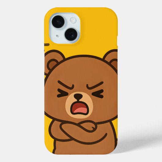 Angry Beer Cartoon – Fierce Animal Phone Case Desi (Achterkant)
