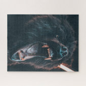 Angry Beer Teeth Black Beer Growl Legpuzzel (Horizontaal)