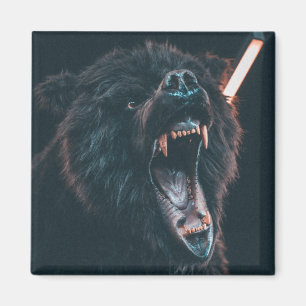 Angry Beer Teeth Black Beer Growl Magneet