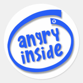 Angry binnenzijde ronde sticker