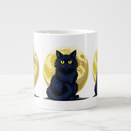 Angry black cat extra grote beker (Voorkant)