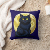 Angry black cat kussen (Deken)