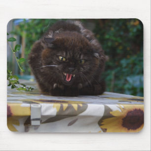 Angry Black Cat Muismat