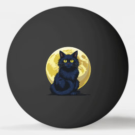 Angry black cat pingpongballen