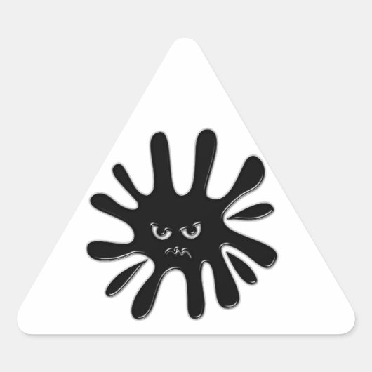 Angry Black Paint Splatter Driehoek Sticker (Voorkant)