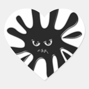 Angry Black Paint Splatter Hart Sticker