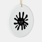 Angry Black Paint Splatter Keramisch Ornament (Rechts)