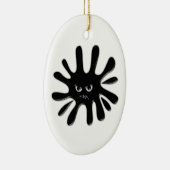 Angry Black Paint Splatter Keramisch Ornament (Rechts)