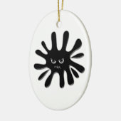 Angry Black Paint Splatter Keramisch Ornament (Links)