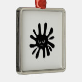 Angry Black Paint Splatter Metalen Ornament (Rechts)